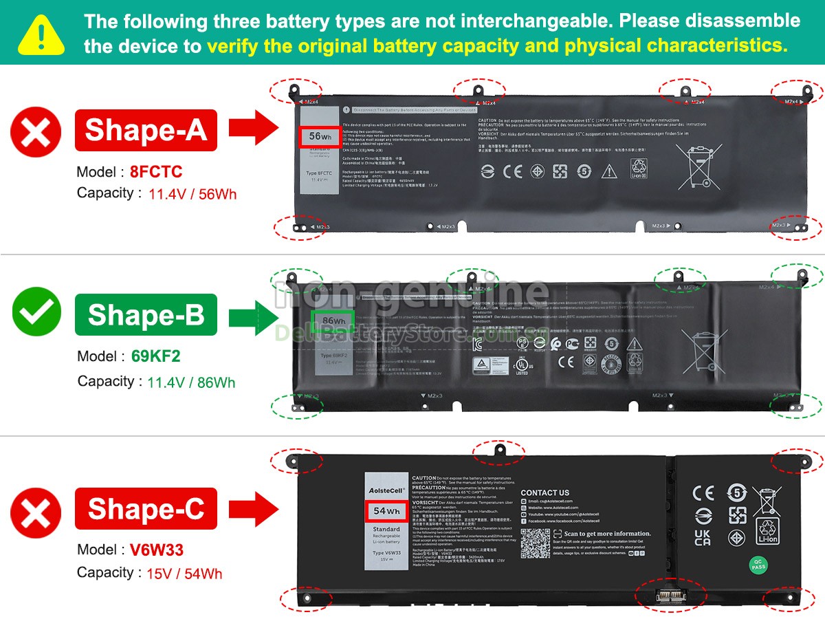 Dell P106F replacement battery