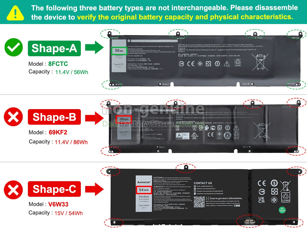Dell P106F replacement battery